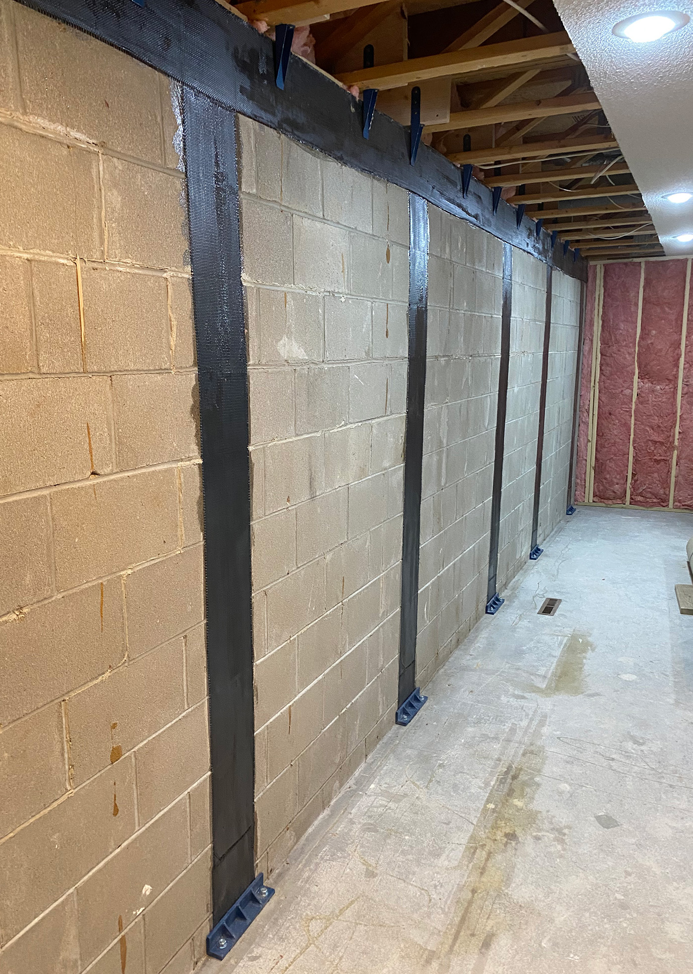 Carbon Fiber Straps for Bowed Walls | Anchored Walls