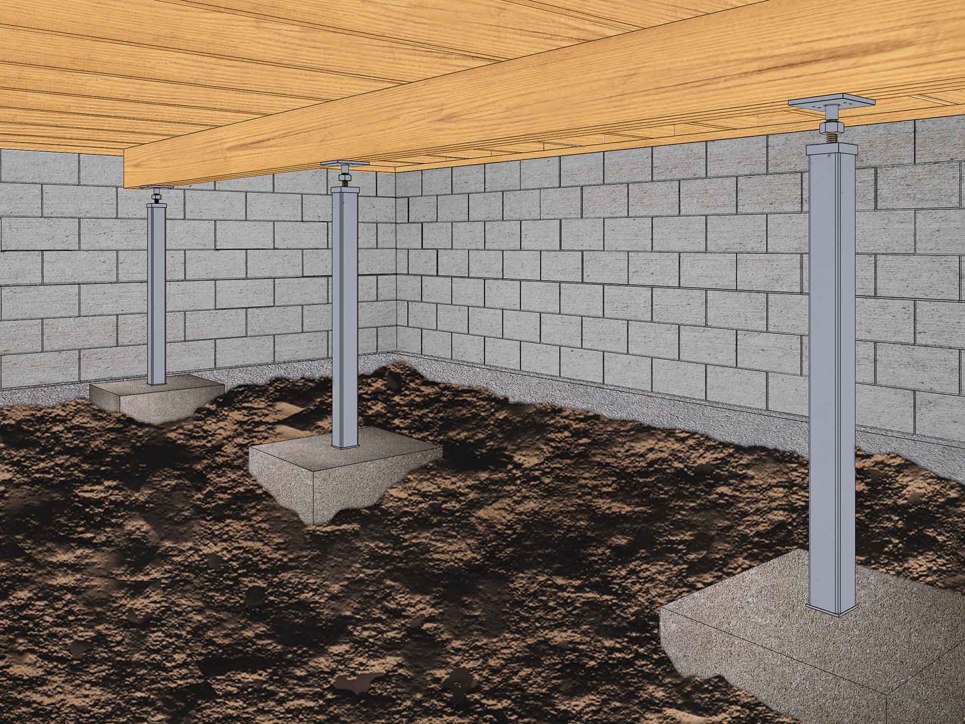 Diagram of crawl space and stabilizers