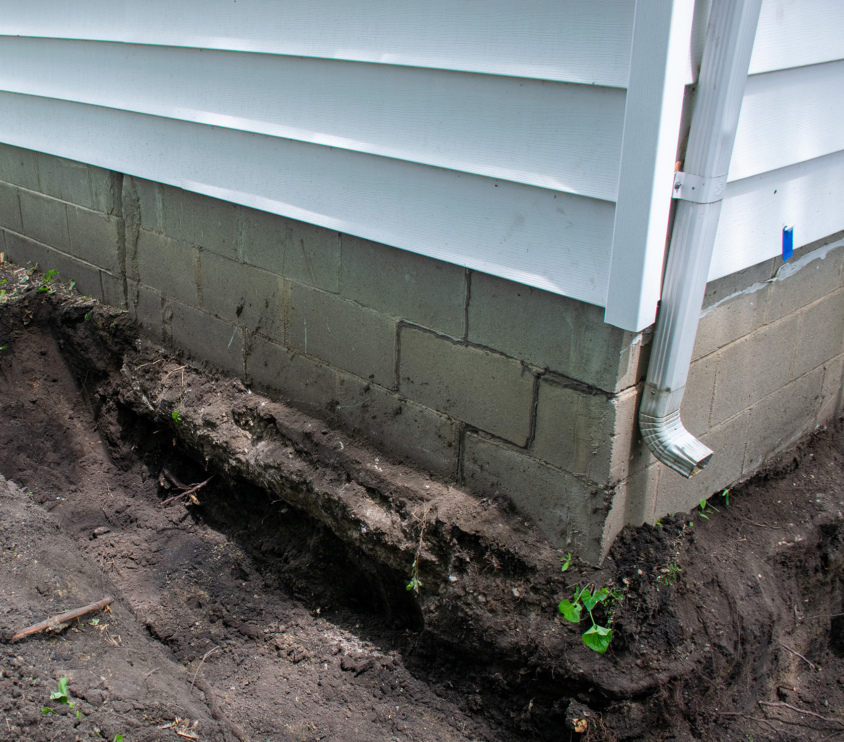 Cracked Foundation Being Repaired