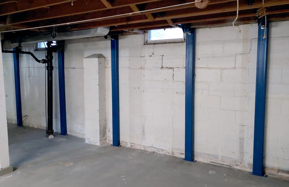 Waler Steel Beam System - Bowed Wall Repair
